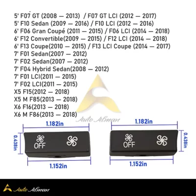دکمه فن پنل بخاری BMW