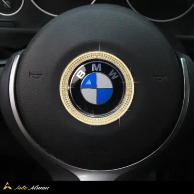 حلقه نگین دار آرم فرمان طلایی BMW