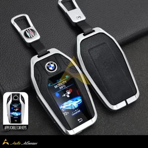 کاور ریموت تصویری بی ام و فلز چرم 7 کاور ریموت تصویری بی ام و فلز چرم نقره ای