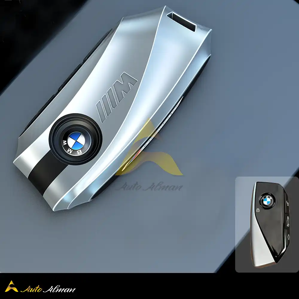 کاور ریموت بی ام و 3D 2025 4 کاور ریموت بی ام و 3D 2025 رنگ نقره ای