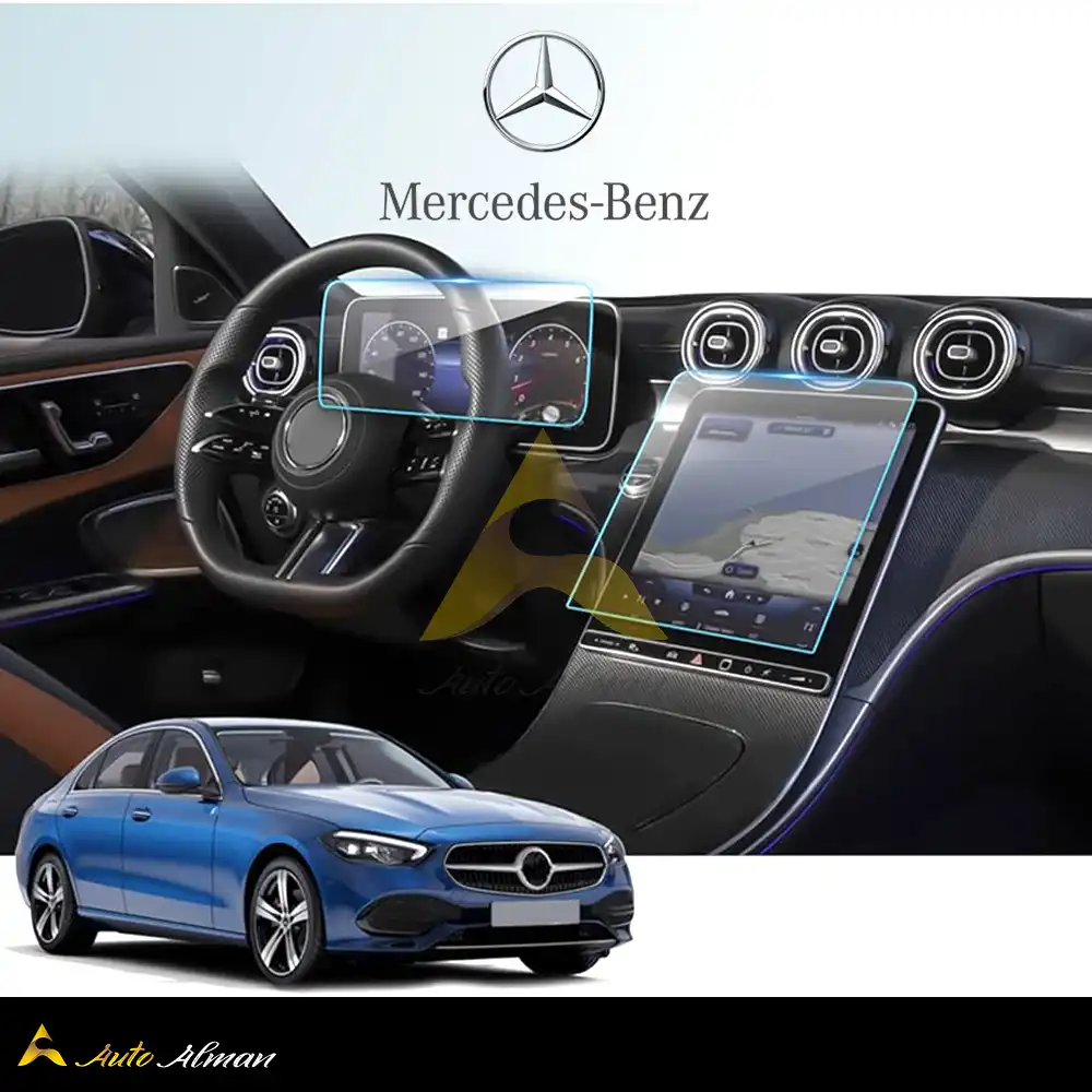 گلس محافظ مانیتور و کنسول مرسدس بنز C200L W206 1 گلس محافظ مانیتور و کنسول مرسدس بنز C200L W206